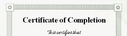 certificate of completion